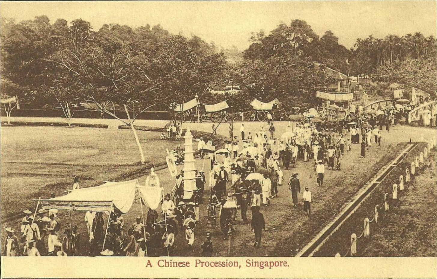 Black and white photo of the procession.