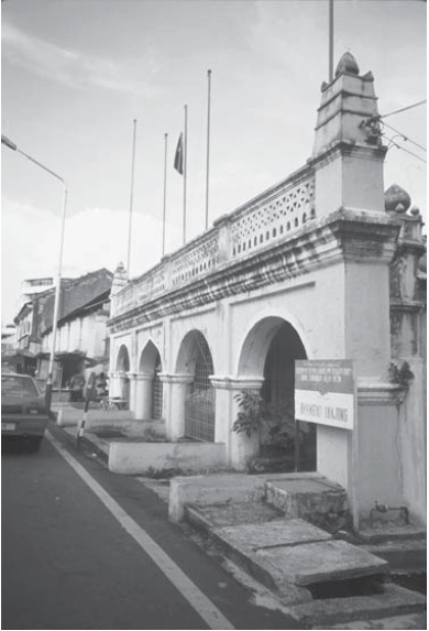 Black and white photo of the mausoleum.