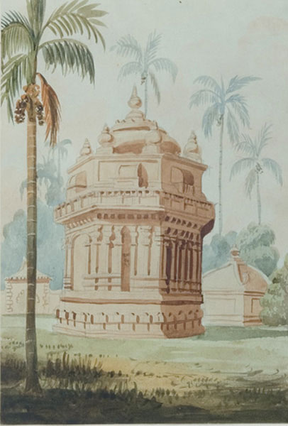 A painting of Ranee Dhoby's Monument.