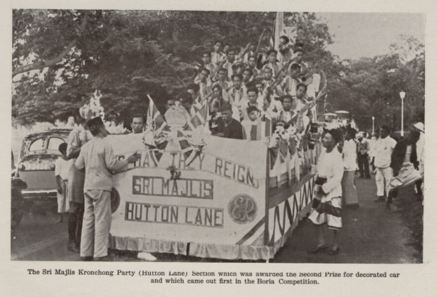 The party on parade in their 'decorated car' which won second prize in the competition.