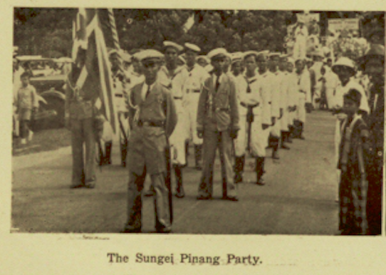 Members of the party in uniform.