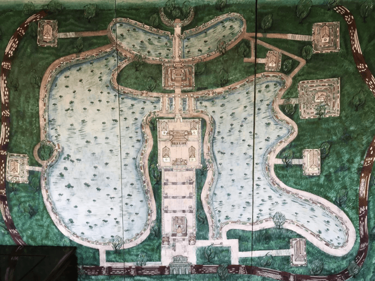 A mural map of the citadel by a contemporary artist, Hue City.