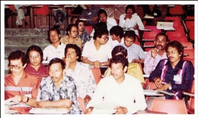 Group of seated audience members at the Boria Seminar 1983.