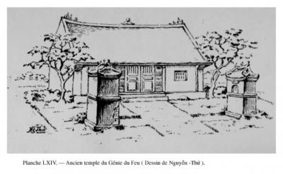 Drawing of ancient temple, Phường Đúc, Kinh Nhơn