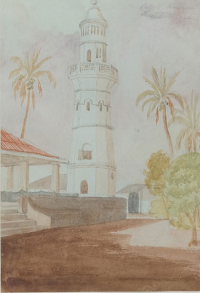 A painting of the mosque