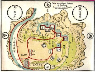 Map of imperial tombs at Hue, Vietnam