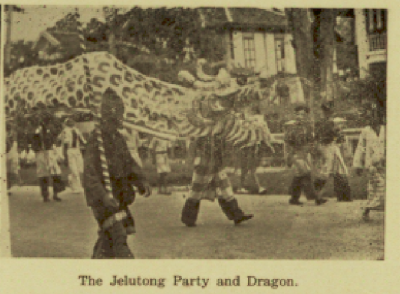 Jelutong Party and dragon in a parade