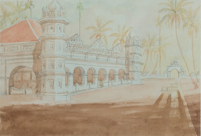 A painting of the mosque.