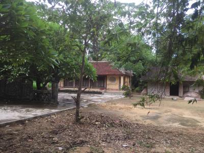 A hall surrounded by trees.