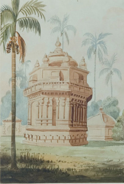 A painting of Ranee Dhoby's Monument.