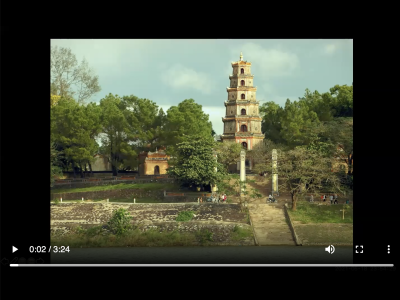A screenshot of the recorded presentation by William Ma on Thien Mu Pagoda, Hue, Vietnam