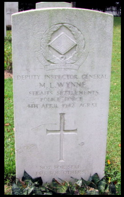 Headstone of Mervyn Llewellyn Wynne.